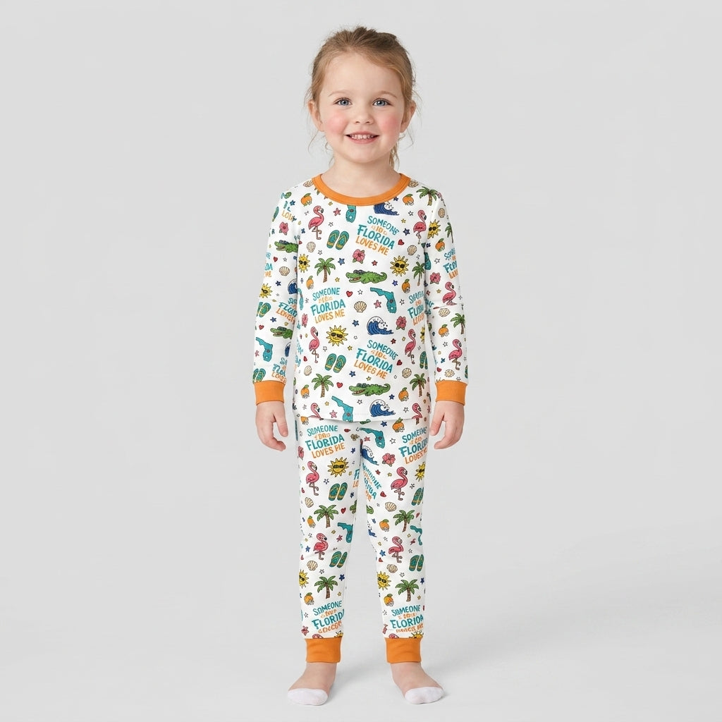 Someone in Florida Loves Me Bamboo Two Piece Long Sleeve Pajama Set