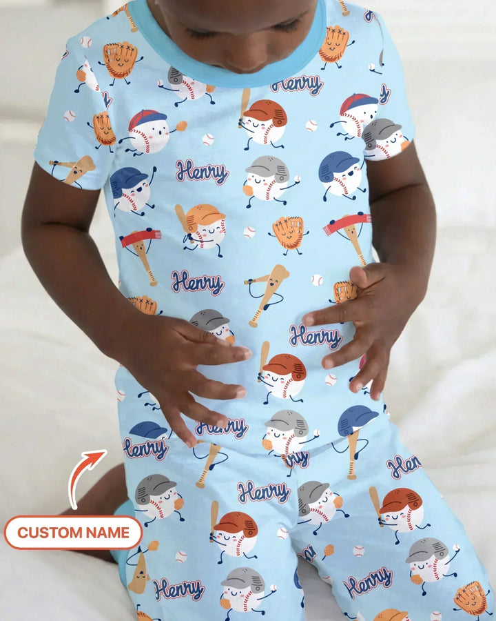 Zweiteiliges, kurzärmliges Pyjama-Set mit Marienkäfern
