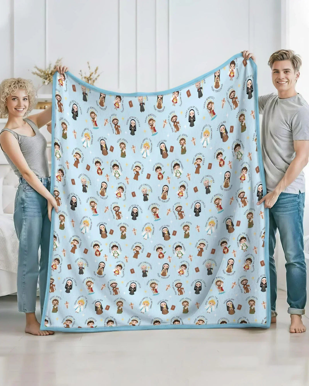 Saints in the Clouds Bamboo Blanket