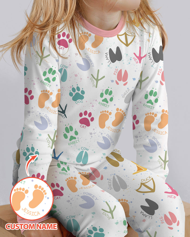 Zweiteiliges Langarm-Pyjama-Set mit Sommerfrüchten