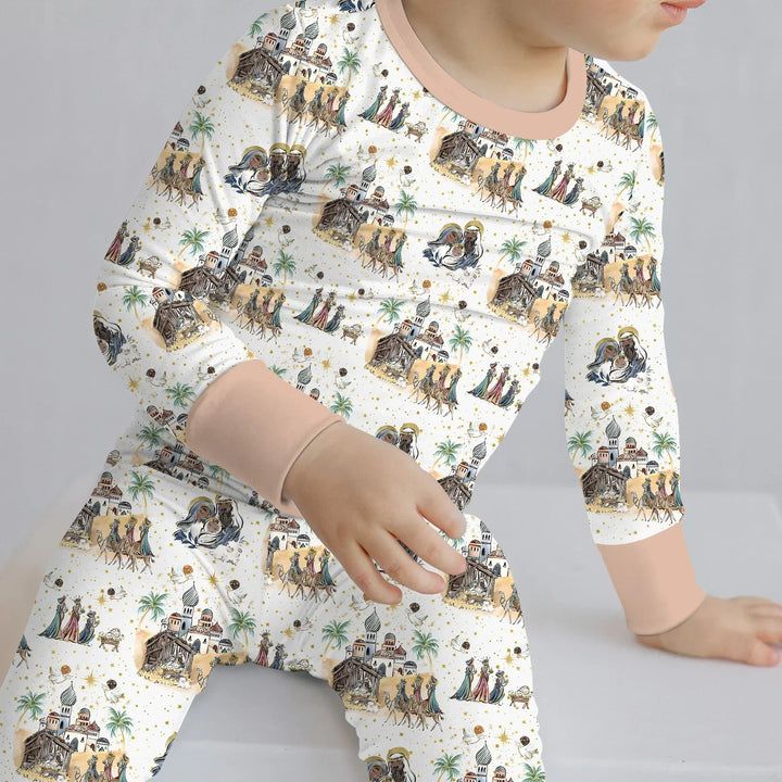 Zweiteiliges Langarm-Pyjama-Set mit Sommerfrüchten