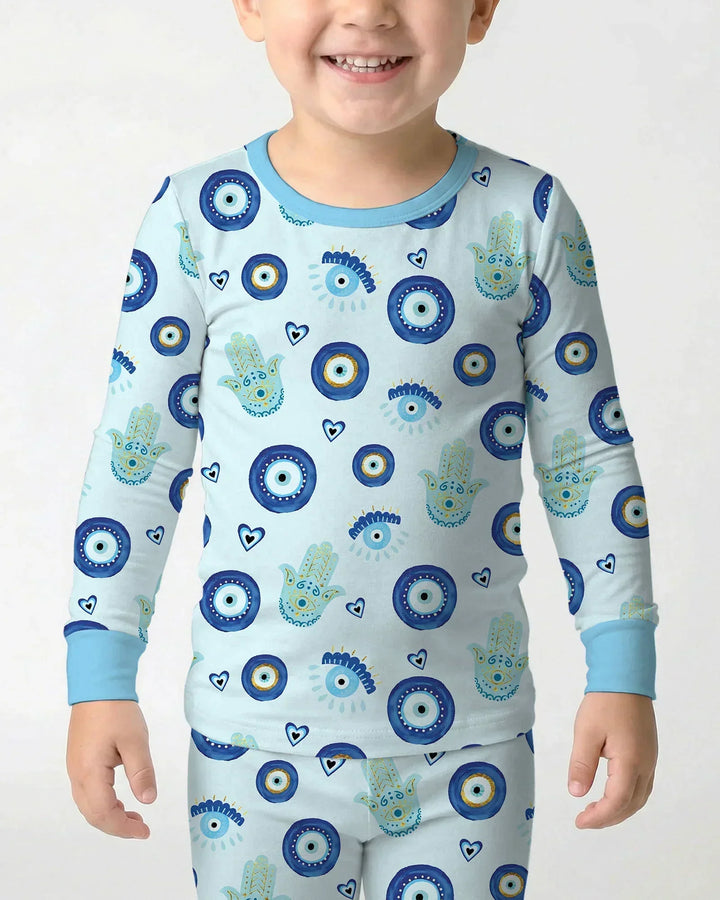 Zweiteiliges Langarm-Pyjama-Set mit Sommerfrüchten