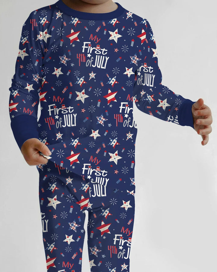 Zweiteiliges Langarm-Pyjama-Set mit Sommerfrüchten