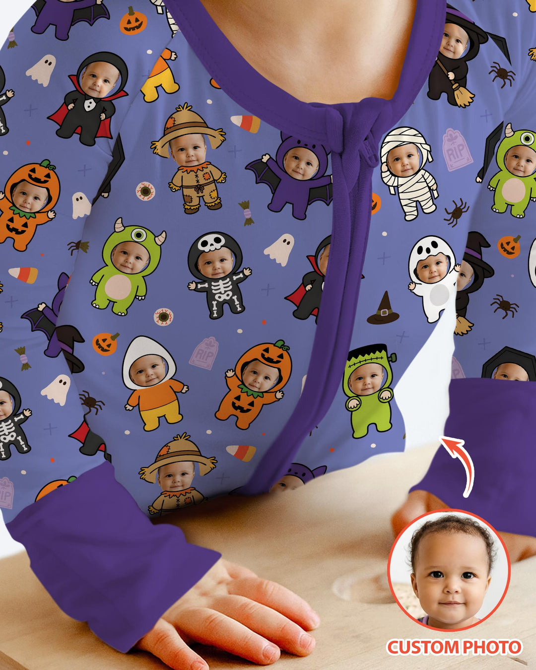 Custom Photo Little Halloween Crew Bamboo Convertible Zippy