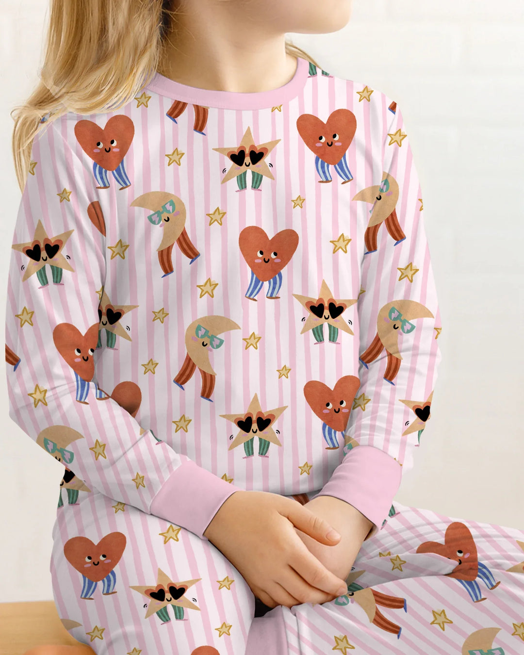 Zweiteiliges Langarm-Pyjama-Set mit Sommerfrüchten