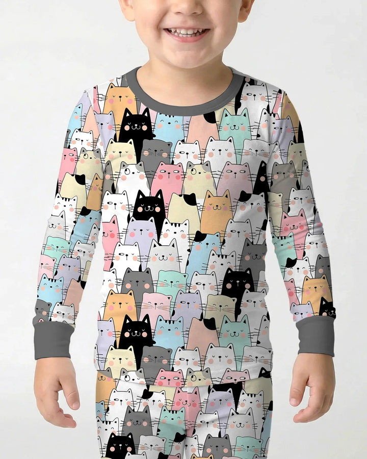 Zweiteiliges Langarm-Pyjama-Set mit Sommerfrüchten