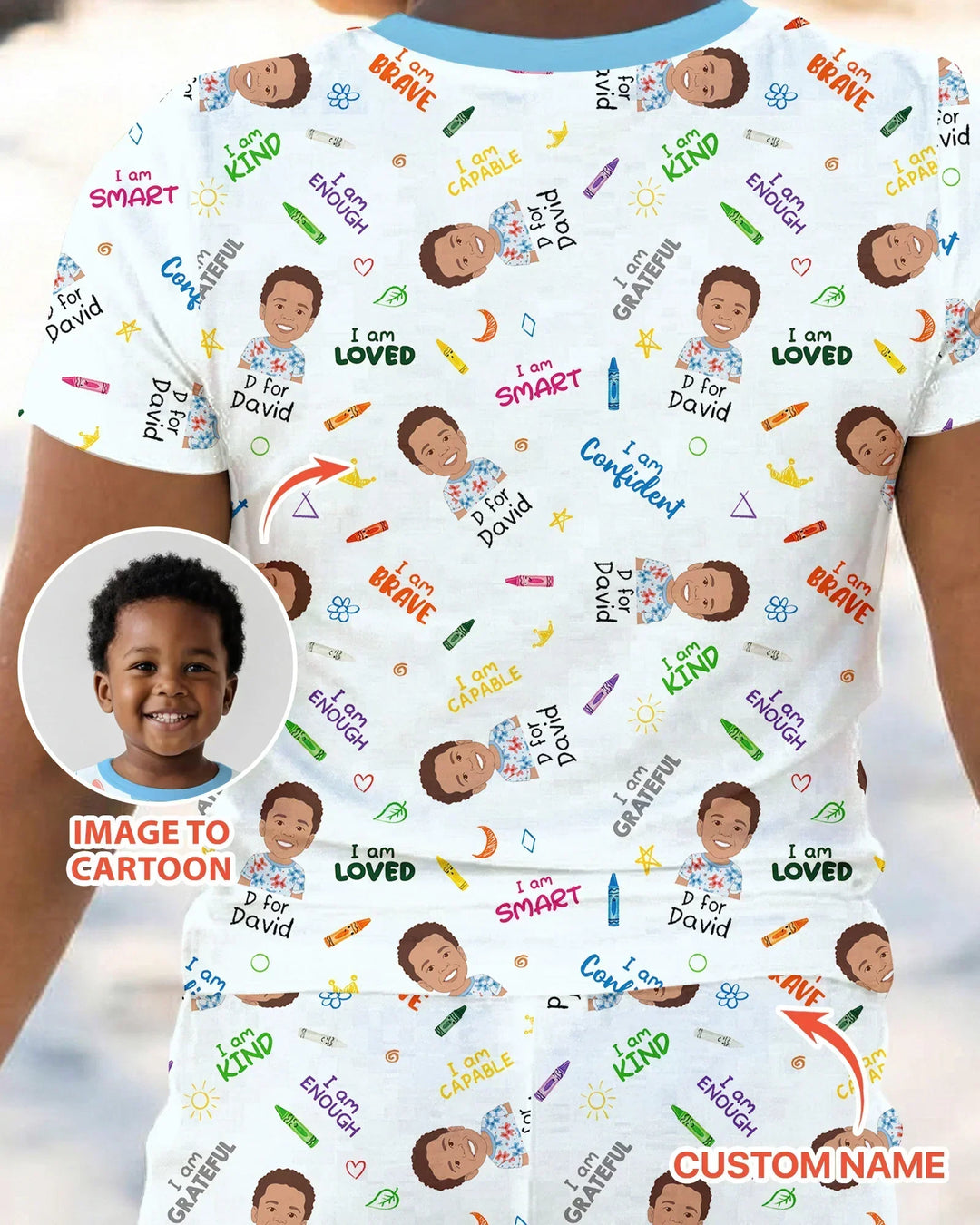 Zweiteiliges, kurzärmliges Pyjama-Set mit Marienkäfern