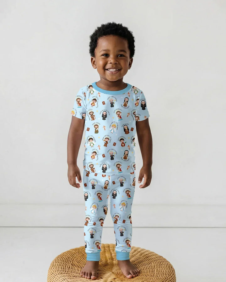 Saints in the Clouds Bamboo Two Piece Short Sleeve Pajama Set