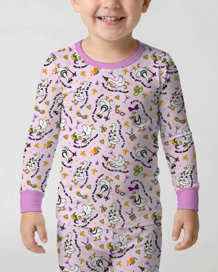 Zweiteiliges Langarm-Pyjama-Set mit Sommerfrüchten