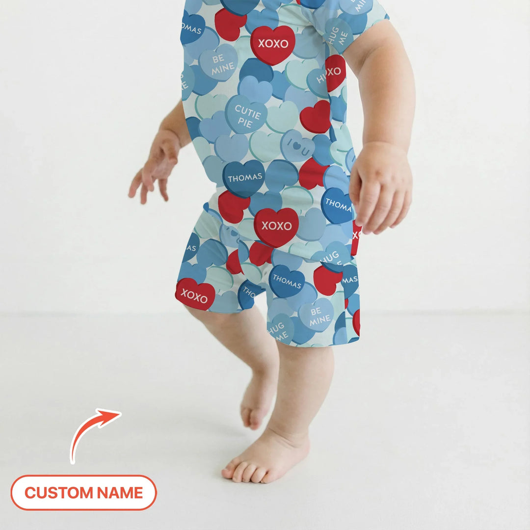 Zweiteiliges Pyjama-Set mit kurzen Ärmeln und Shorts im Sommer-Design