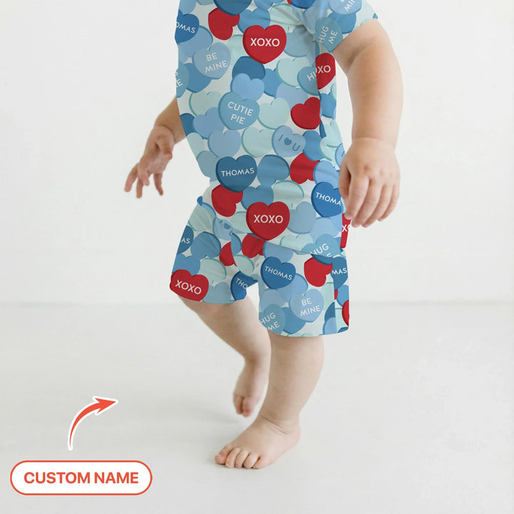 Zweiteiliges Pyjama-Set mit kurzen Ärmeln und Shorts im Sommer-Design