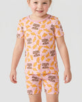 Chicken Nuggets and Jesus Family Matching Bamboo Two Piece Short Sleeve Shorts Pajama Set
