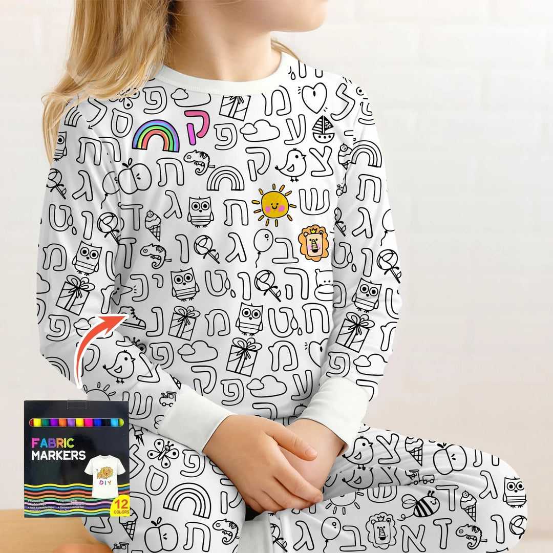 Zweiteiliges Langarm-Pyjama-Set mit Sommerfrüchten