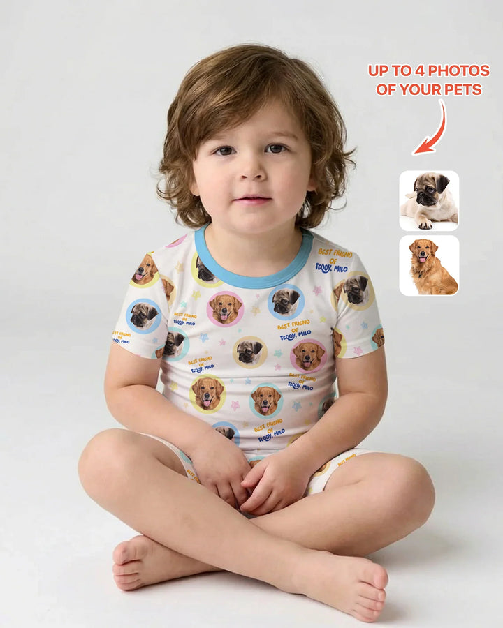 Zweiteiliges Pyjama-Set mit kurzen Ärmeln und Shorts im Sommer-Design