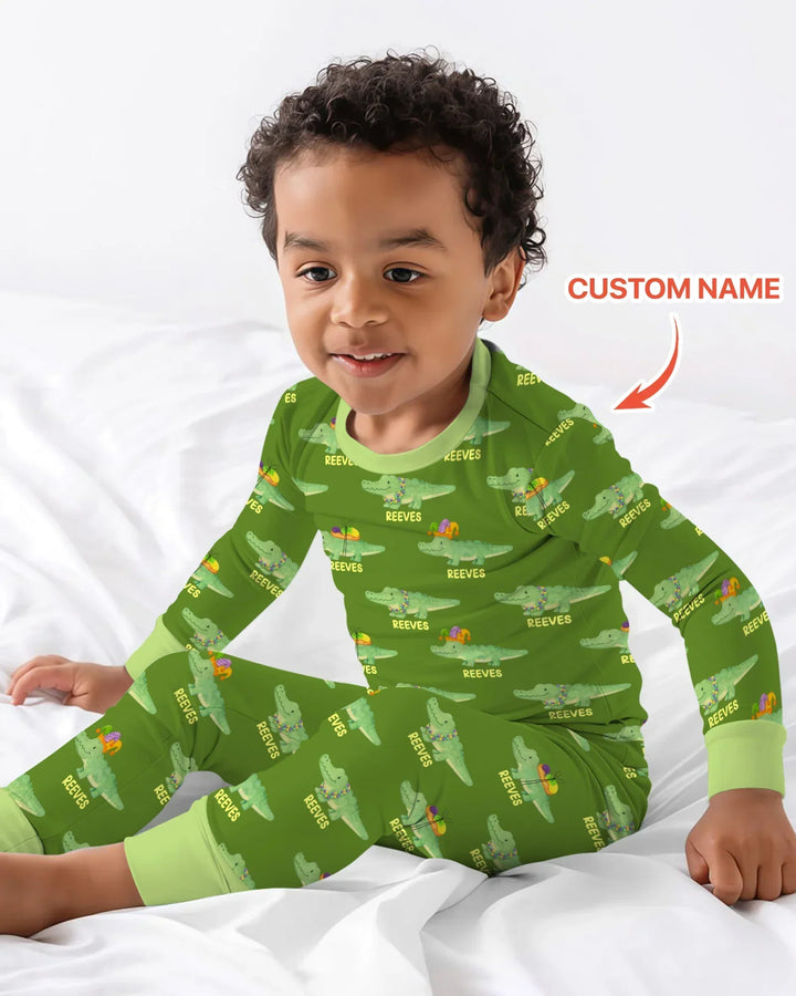 Zweiteiliges Langarm-Pyjama-Set mit Sommerfrüchten