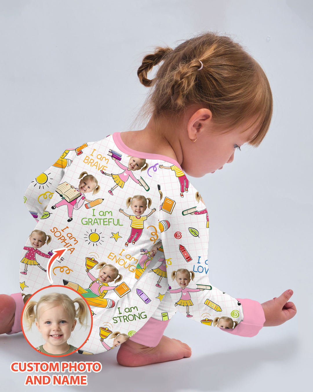 Gerippte Babykleidung mit individuellem Foto - Weich &amp; Skizzenhaft
