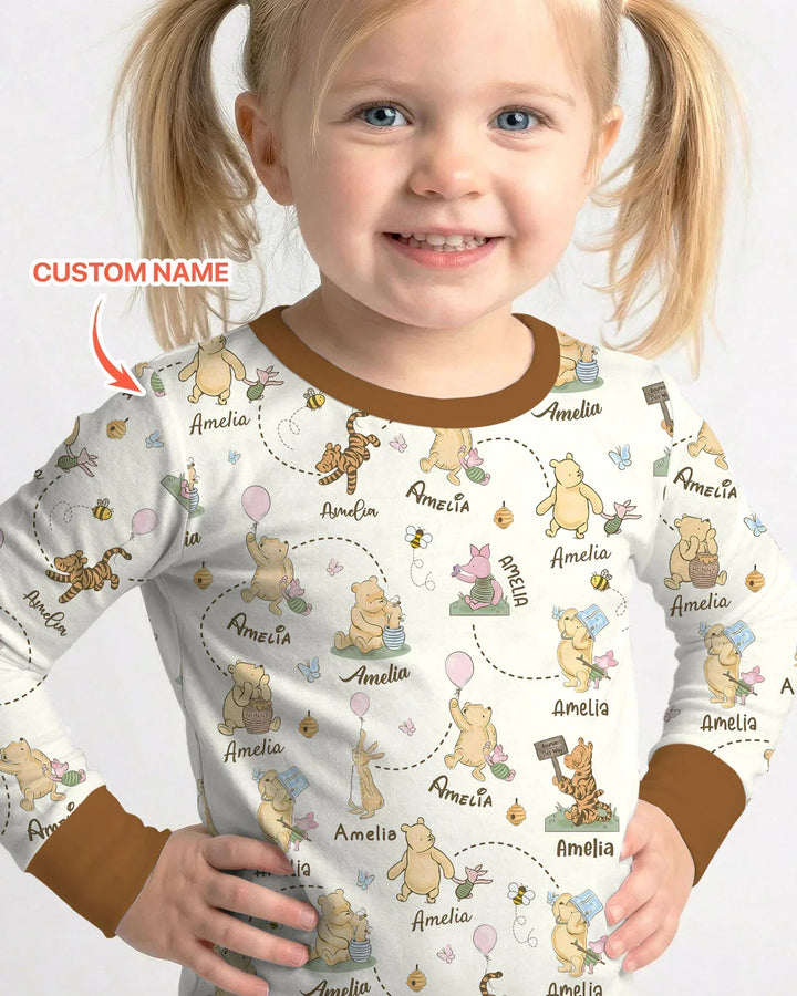 Zweiteiliges Langarm-Pyjama-Set mit Sommerfrüchten