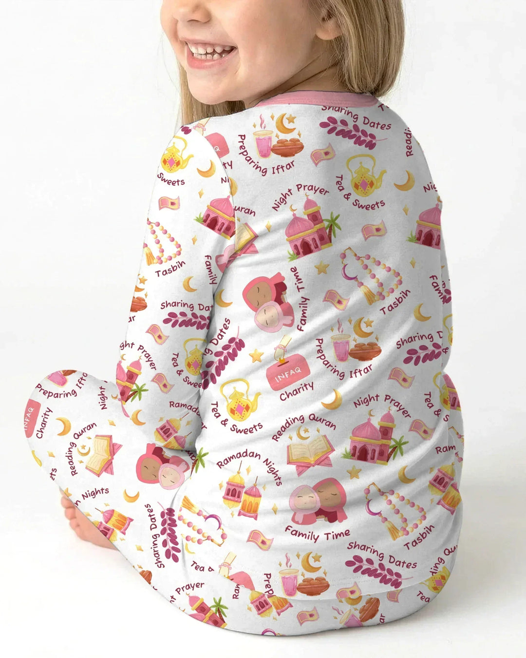 Zweiteiliges Langarm-Pyjama-Set mit Sommerfrüchten