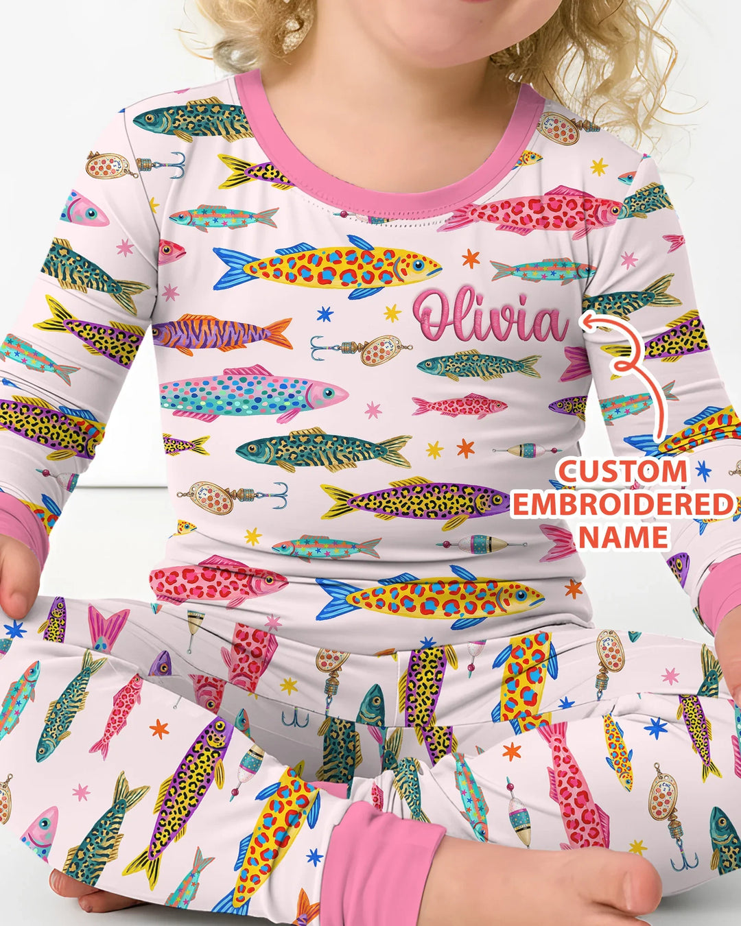 Zweiteiliges Langarm-Pyjama-Set mit Sommerfrüchten