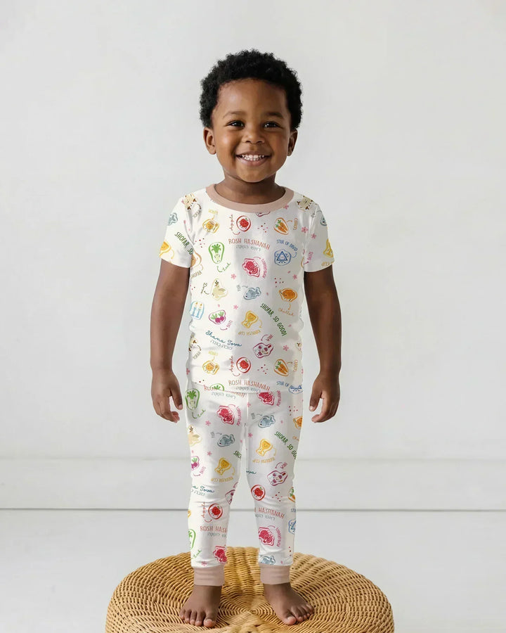Zweiteiliges, kurzärmliges Pyjama-Set mit Marienkäfern
