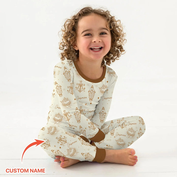 Zweiteiliges Langarm-Pyjama-Set mit Sommerfrüchten