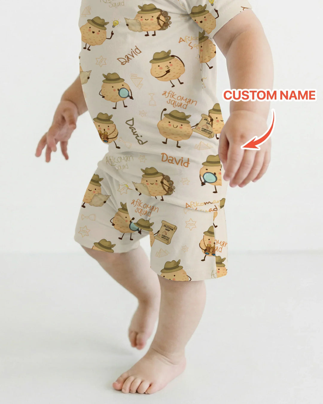Zweiteiliges Pyjama-Set mit kurzen Ärmeln und Shorts im Sommer-Design
