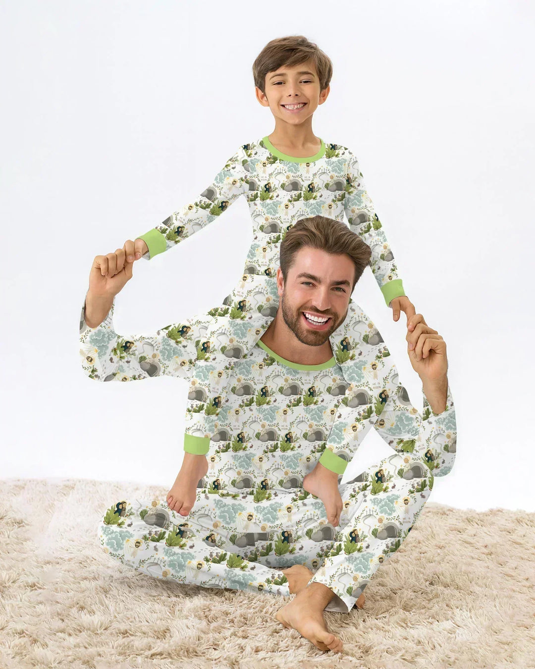 Zweiteiliges Langarm-Pyjama-Set mit Sommerfrüchten