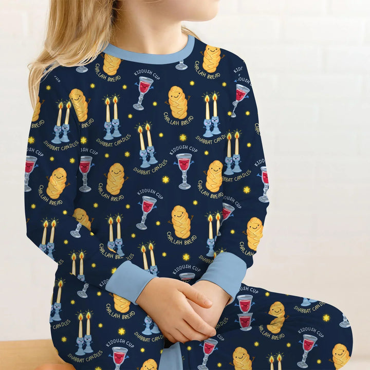 Shabbat Eve Bamboo Two Piece Long Sleeve Pajama Set