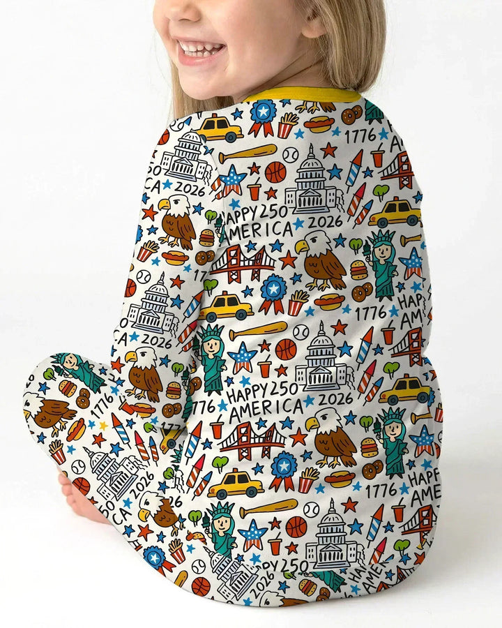 Zweiteiliges Langarm-Pyjama-Set mit Sommerfrüchten