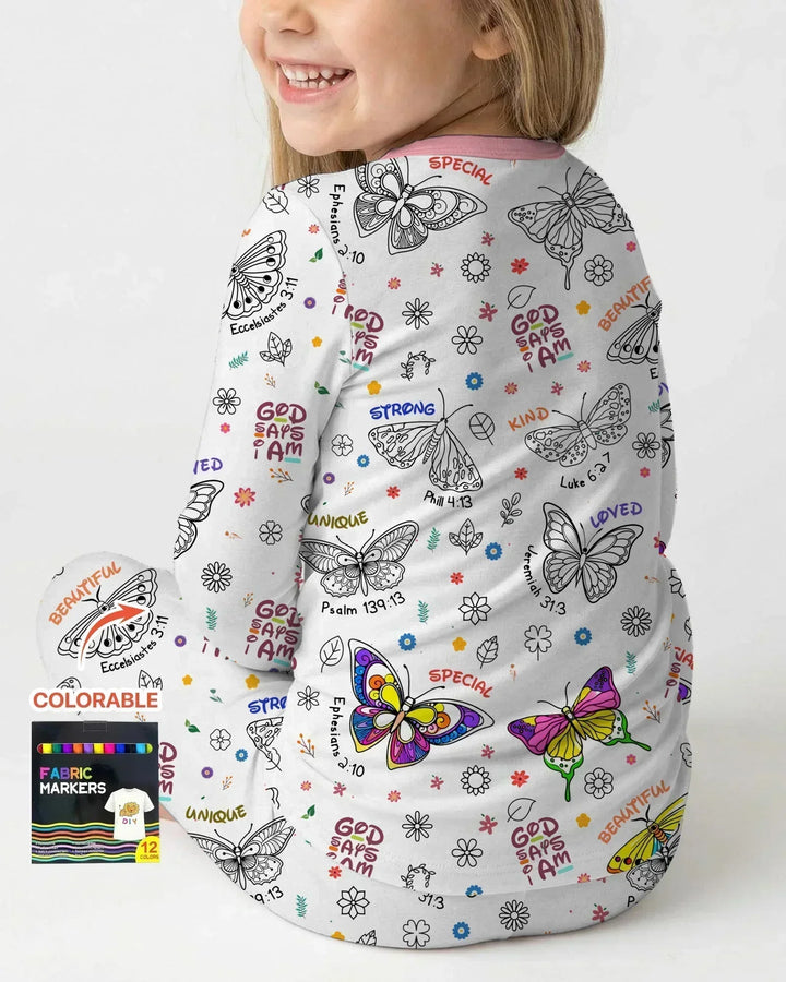 Zweiteiliges Langarm-Pyjama-Set mit Sommerfrüchten
