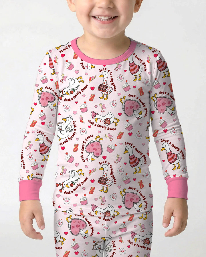 Zweiteiliges Langarm-Pyjama-Set mit Sommerfrüchten