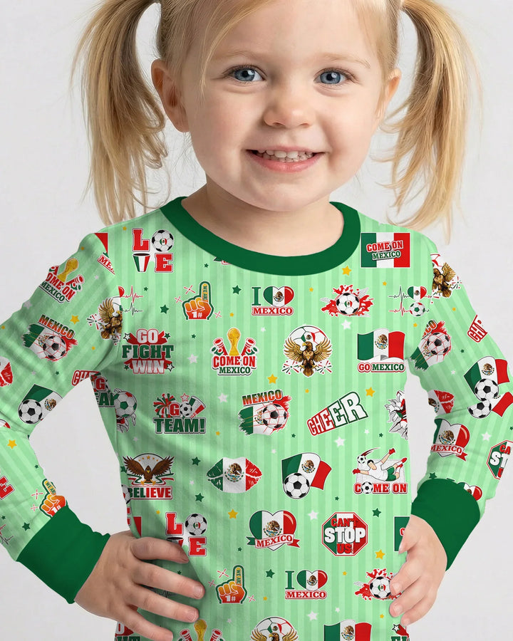 Zweiteiliges Langarm-Pyjama-Set mit Sommerfrüchten