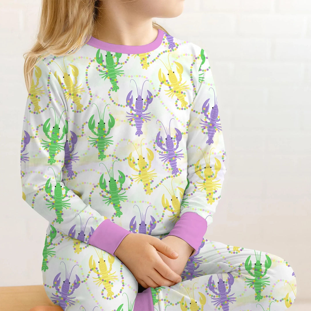 Zweiteiliges Langarm-Pyjama-Set mit Sommerfrüchten