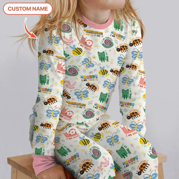 Zweiteiliges Langarm-Pyjama-Set mit Sommerfrüchten