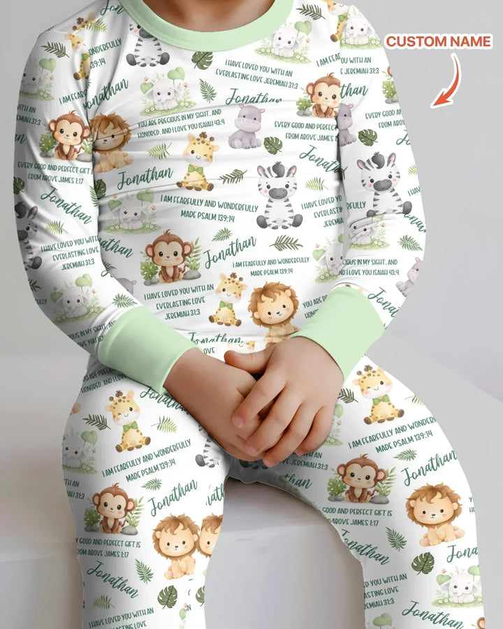 Zweiteiliges Langarm-Pyjama-Set mit Sommerfrüchten
