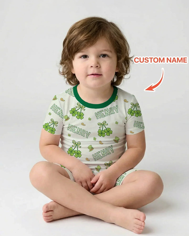 Zweiteiliges Pyjama-Set mit kurzen Ärmeln und Shorts im Sommer-Design