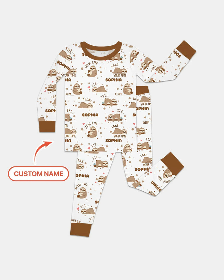 Zweiteiliges Langarm-Pyjama-Set mit Sommerfrüchten