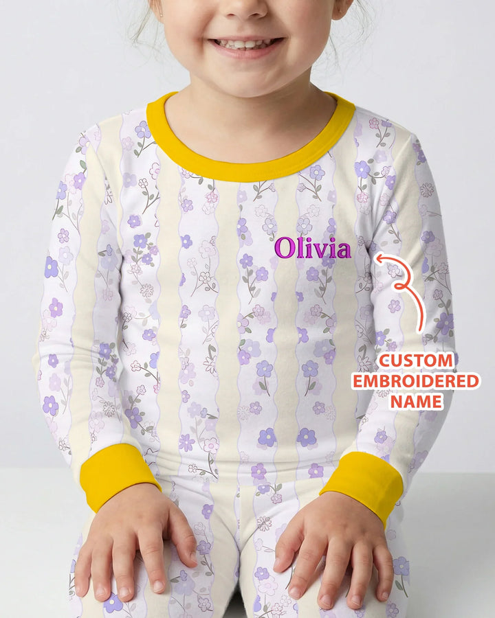 Zweiteiliges Langarm-Pyjama-Set mit Sommerfrüchten