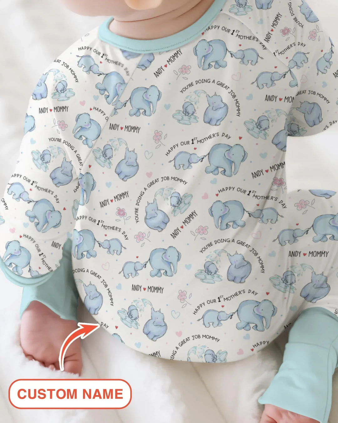 Gerippte Babykleidung mit individuellem Foto - Weich &amp; Skizzenhaft