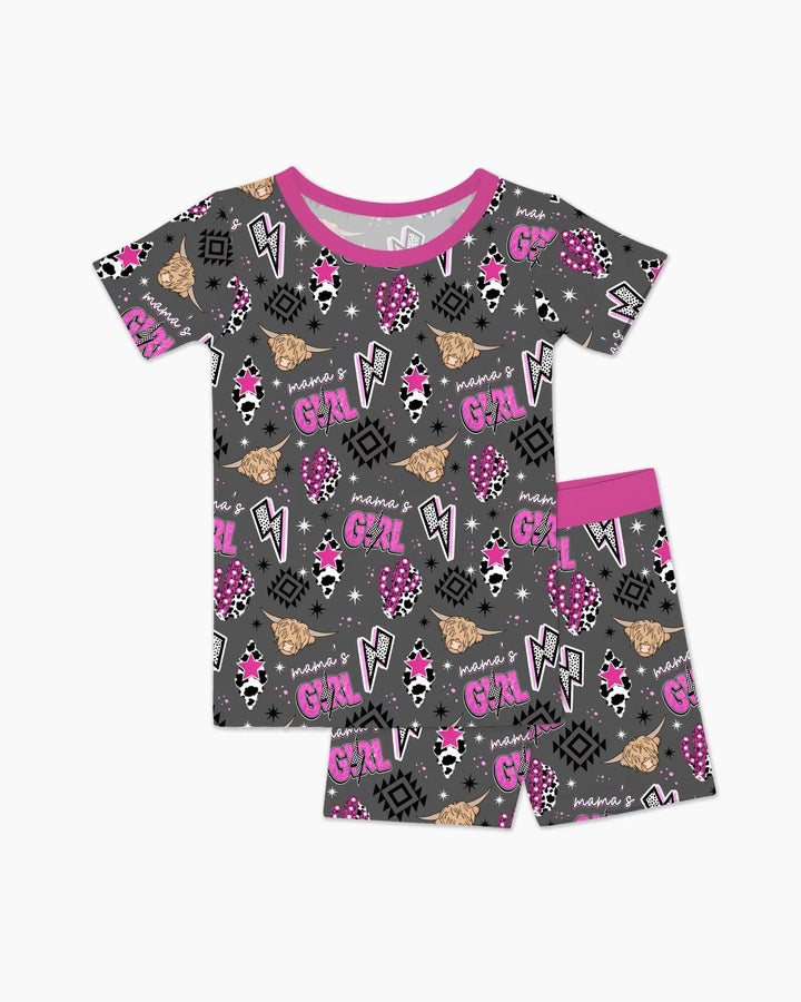 Template Zweiteiliges Pyjama-Set mit kurzen Ärmeln und Shorts
