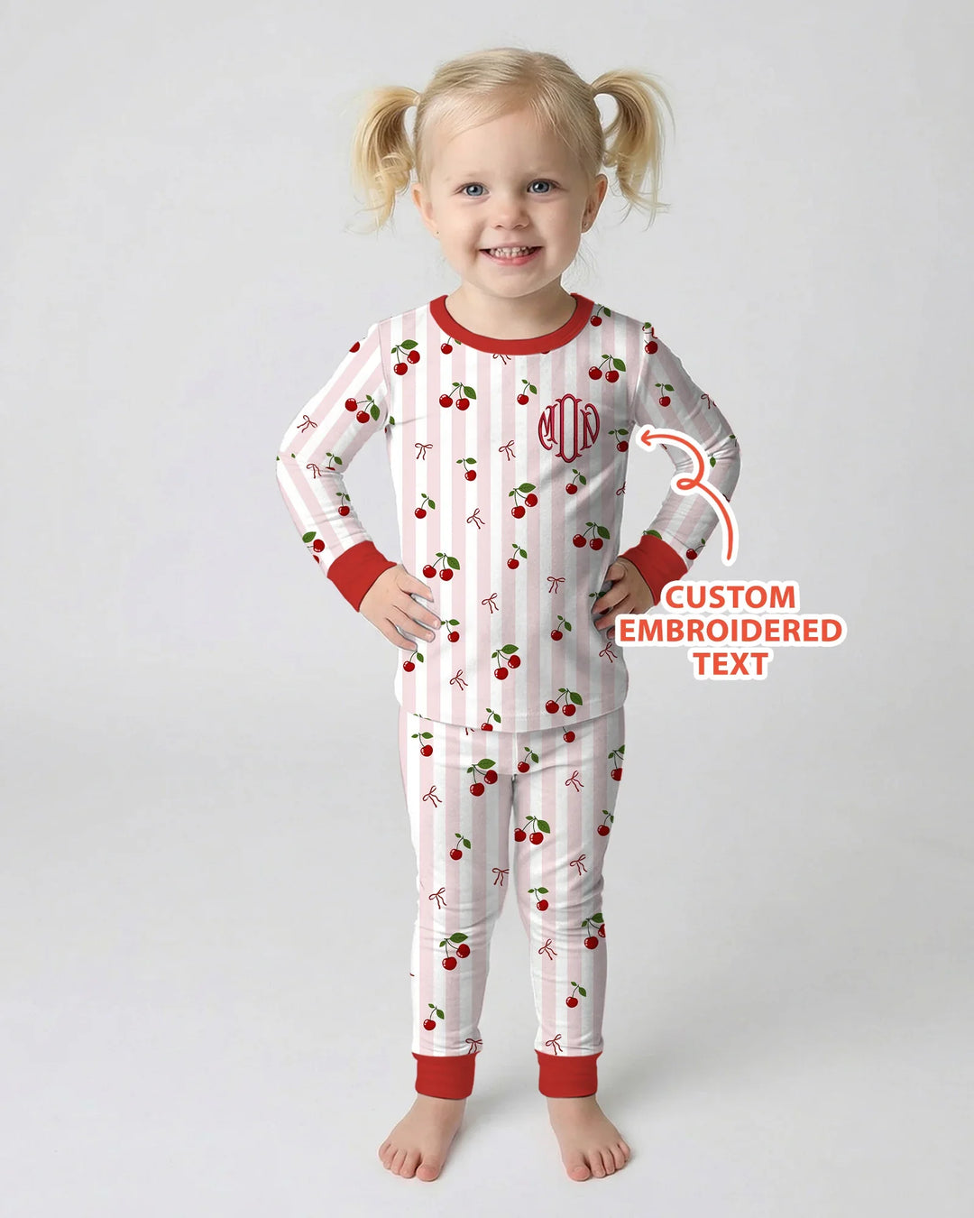Zweiteiliges Langarm-Pyjama-Set mit Sommerfrüchten