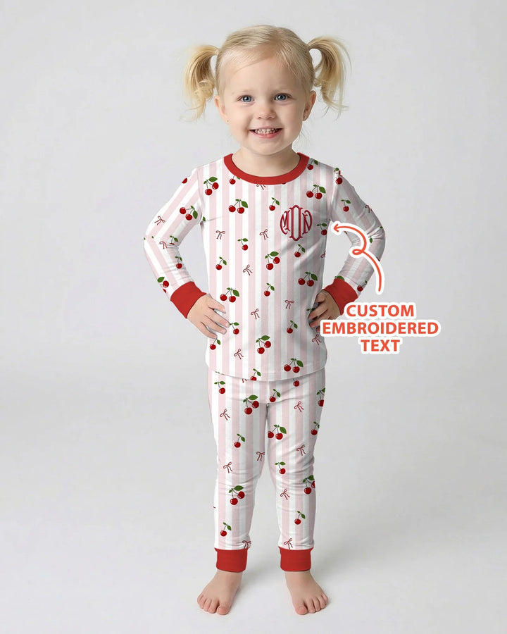 Zweiteiliges Langarm-Pyjama-Set mit Sommerfrüchten