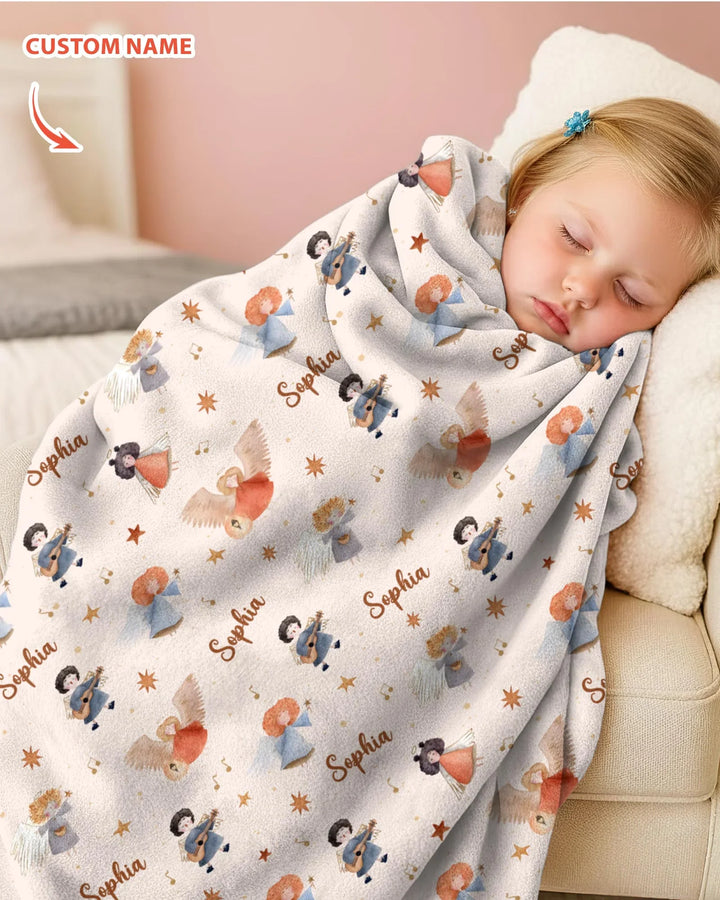 Guardian Angels Custom Name Bamboo Blanket