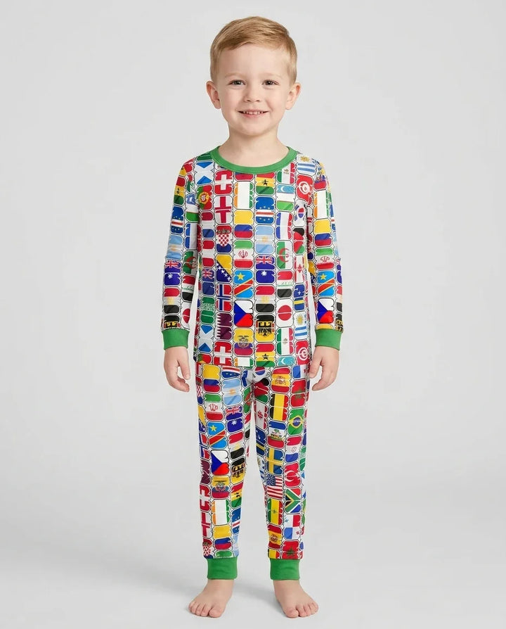 Zweiteiliges Langarm-Pyjama-Set mit Sommerfrüchten