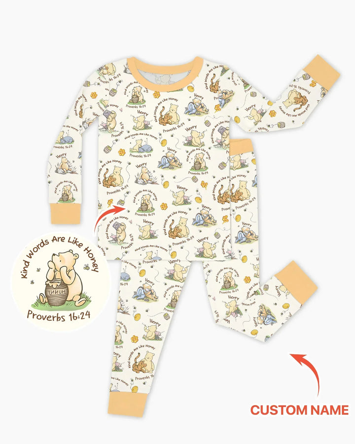 Zweiteiliges Langarm-Pyjama-Set mit Sommerfrüchten