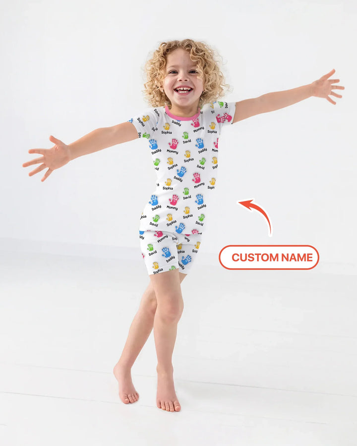 Zweiteiliges Pyjama-Set mit kurzen Ärmeln und Shorts im Sommer-Design