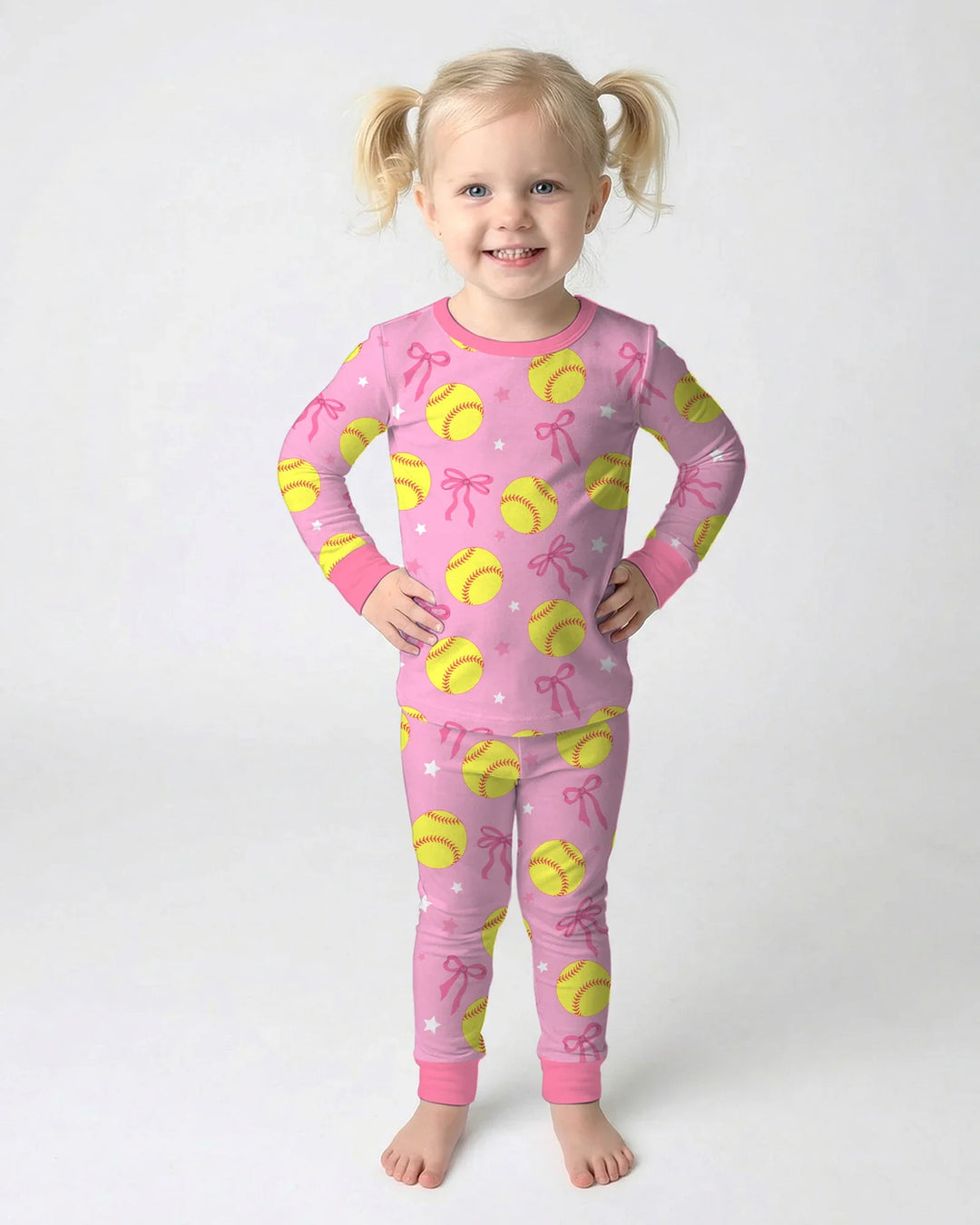Zweiteiliges Langarm-Pyjama-Set mit Sommerfrüchten