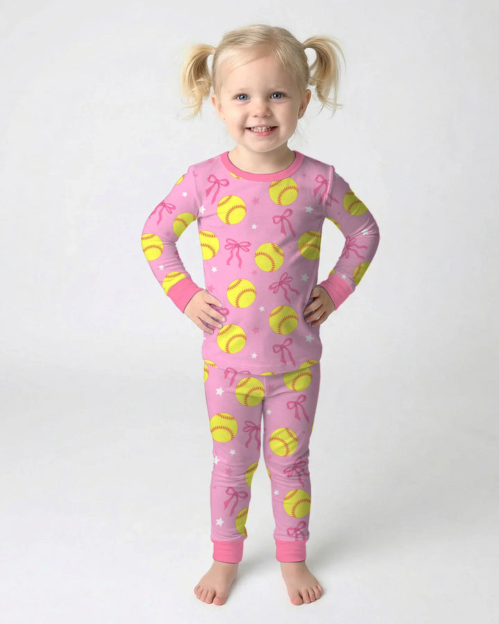 Zweiteiliges Langarm-Pyjama-Set mit Sommerfrüchten