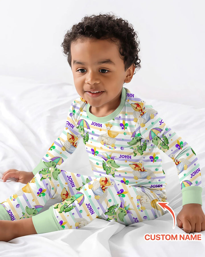 Zweiteiliges Langarm-Pyjama-Set mit Sommerfrüchten