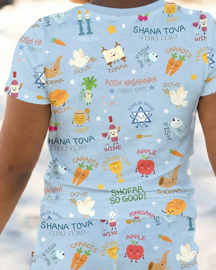 Zweiteiliges, kurzärmliges Pyjama-Set mit Marienkäfern